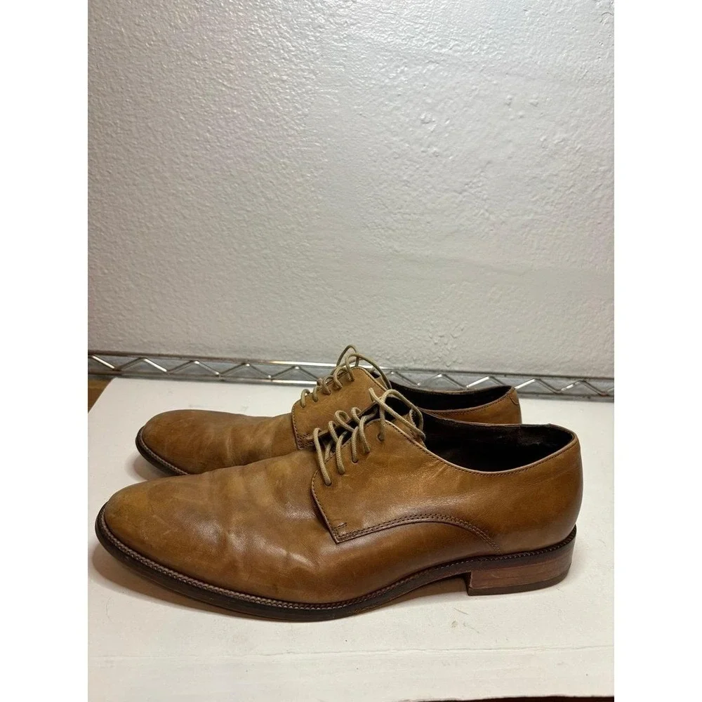 Cole Haan Men's Brown Leather Oxford Dress Shoes Size 10.5 M C12206 Cap Toe